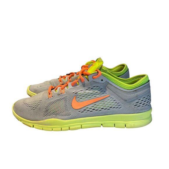 Nike Free 5.0 TR FIT 4 Running Shoes Gray Orange Yellow 629496-003 Womens Sz 10 - Picture 3 of 8